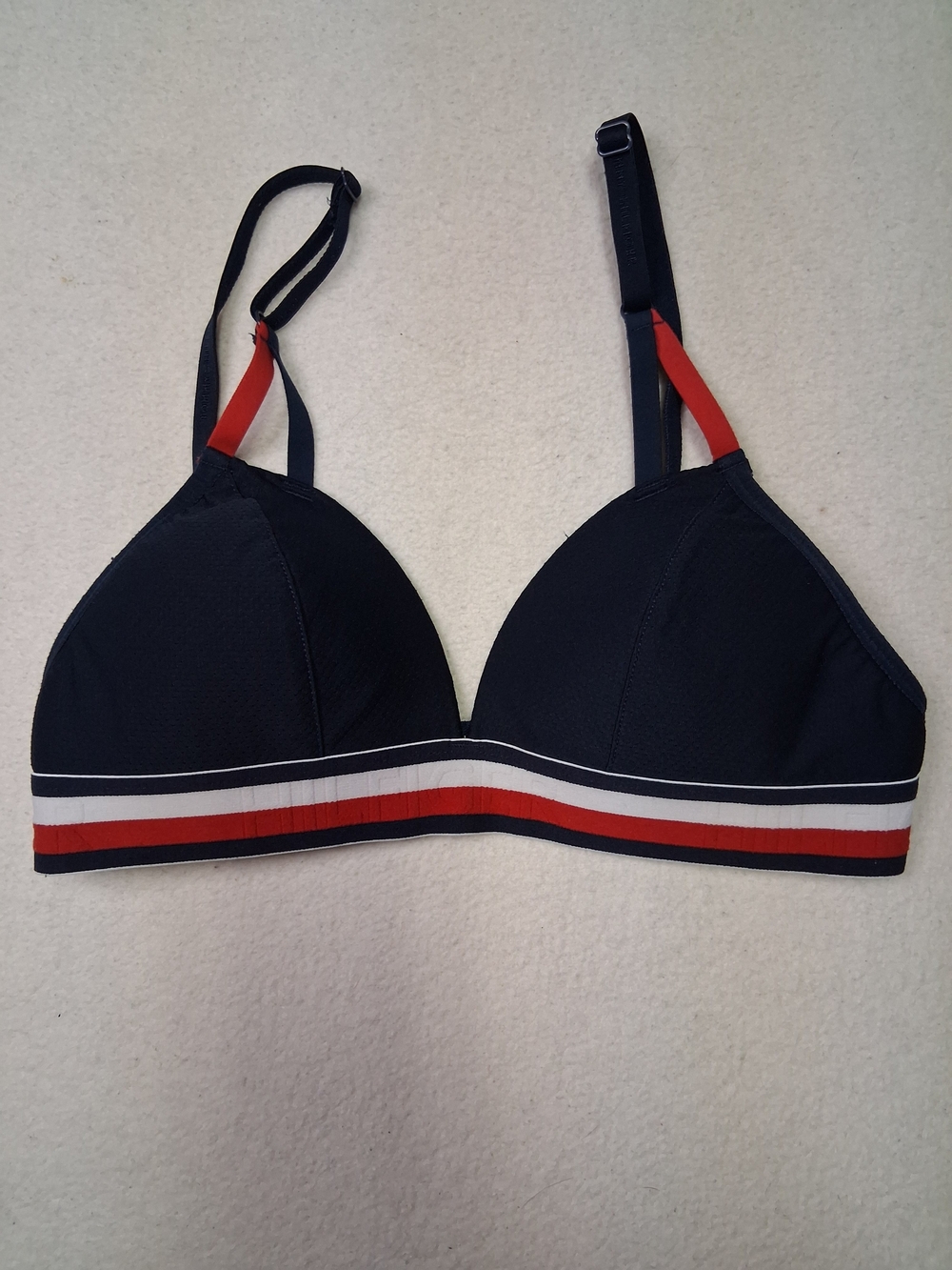 Tommy Hilfiger Navy Bralette with Red & White Stripe Band